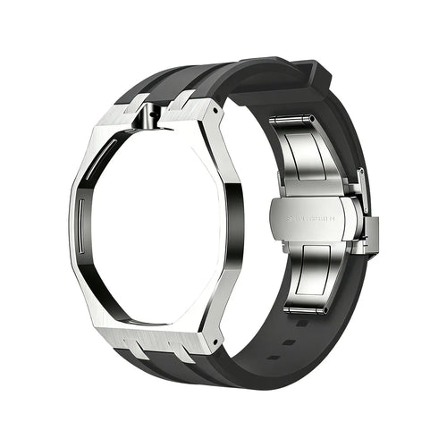 Black Steel Silicone Bracelet