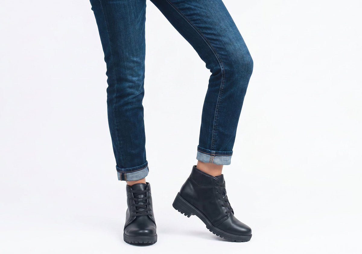 Casey Womens Comfortable Brazilian Lace Up Ankle Boots