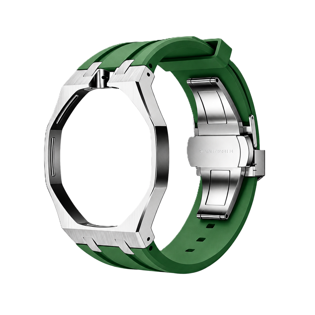 Green Steel Silicone Bracelet