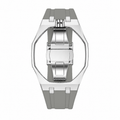 Grey Steel Silicone Bracelet