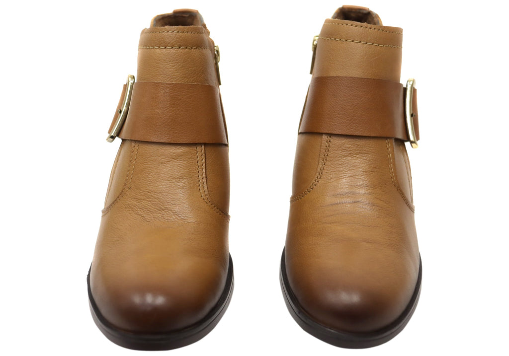 Macey Womens Comfortable Brazilian Leather Ankle Boots