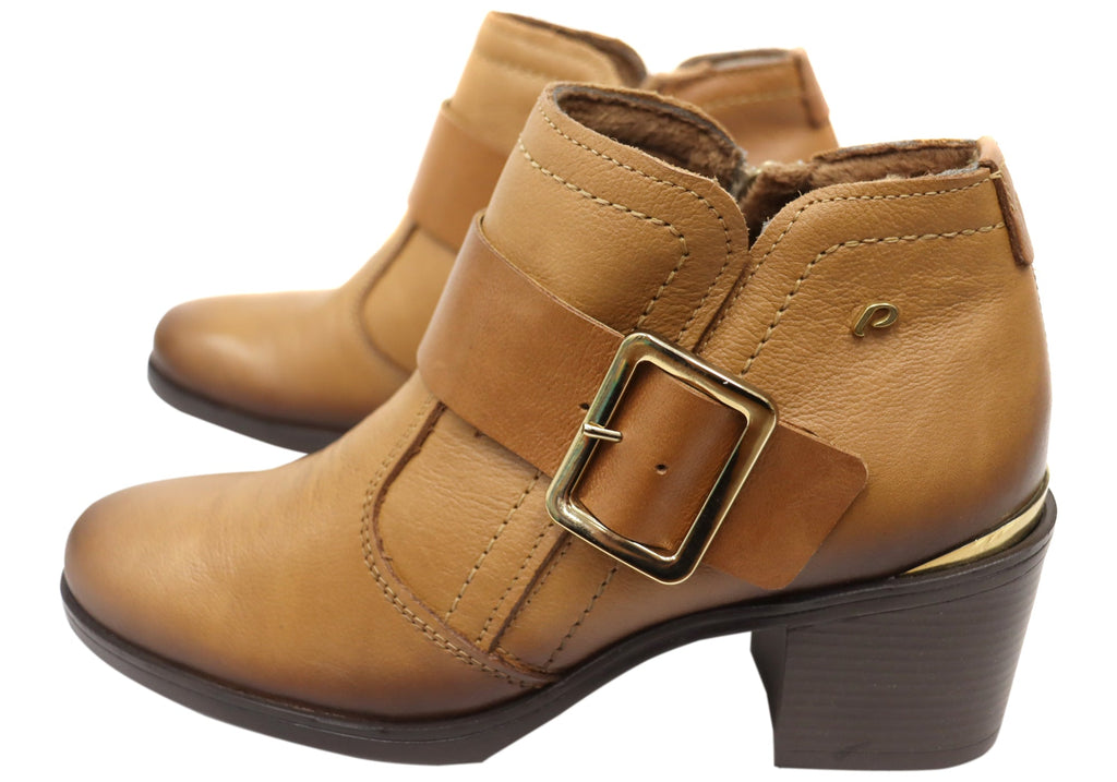 Macey Womens Comfortable Brazilian Leather Ankle Boots