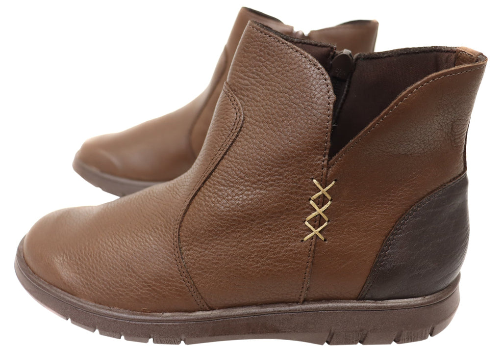 Kellie Womens Comfortable Leather Ankle Boots Made In Brazil