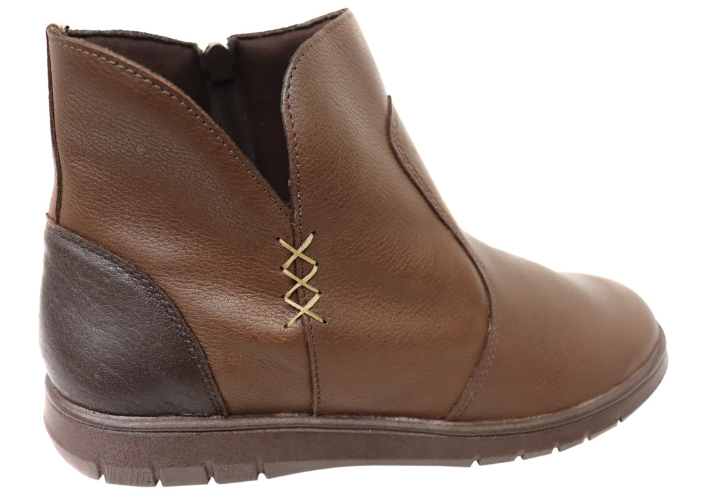 Kellie Womens Comfortable Leather Ankle Boots Made In Brazil