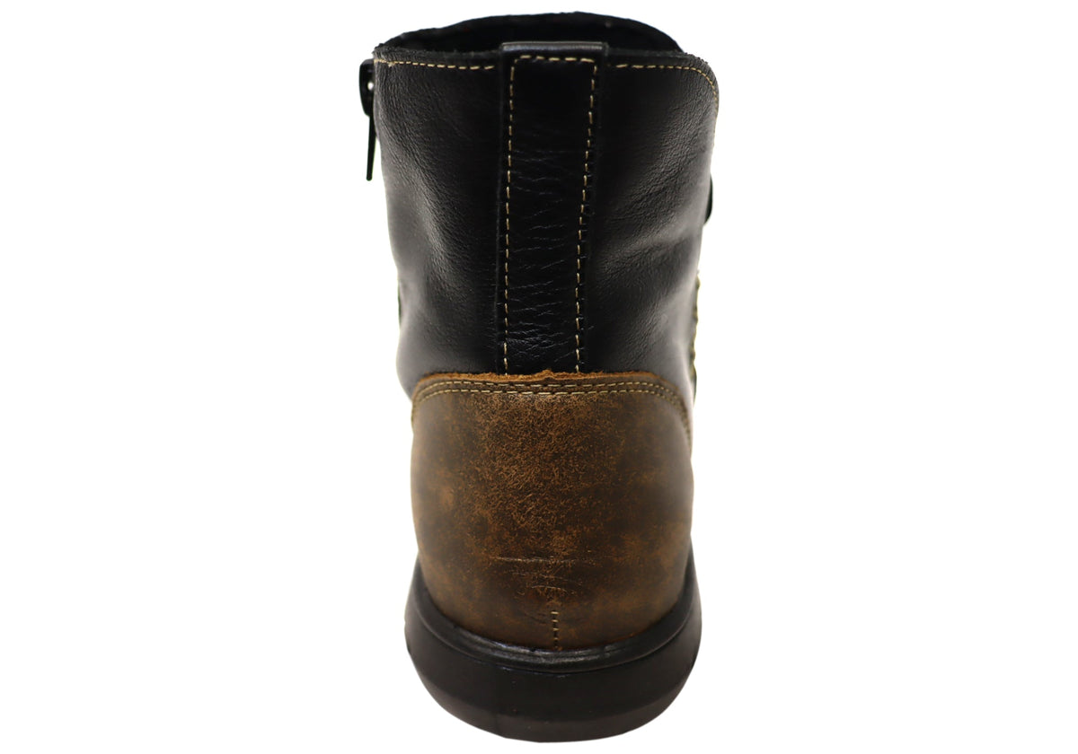 Kellie Womens Comfortable Leather Ankle Boots Made In Brazil