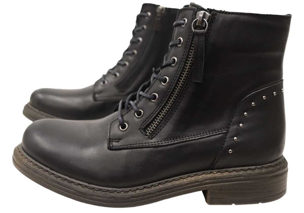 Esther Womens Comfortable Leather European Ankle Boots