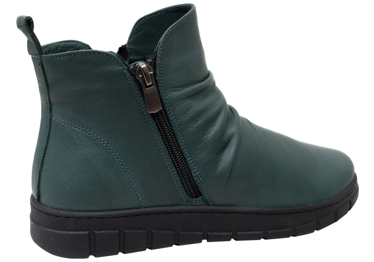 Compass Womens Comfortable Leather European Ankle Boots
