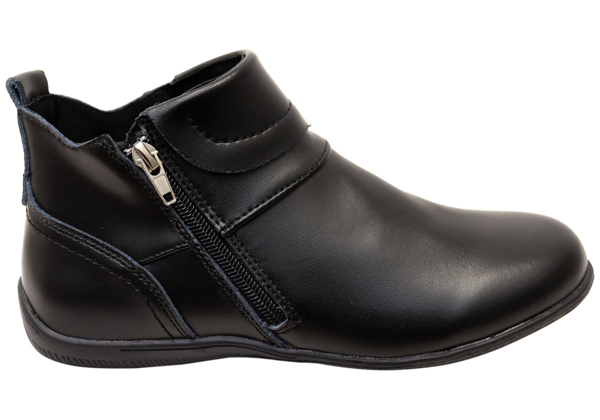 Ripple Womens Comfortable Leather Ankle Boots