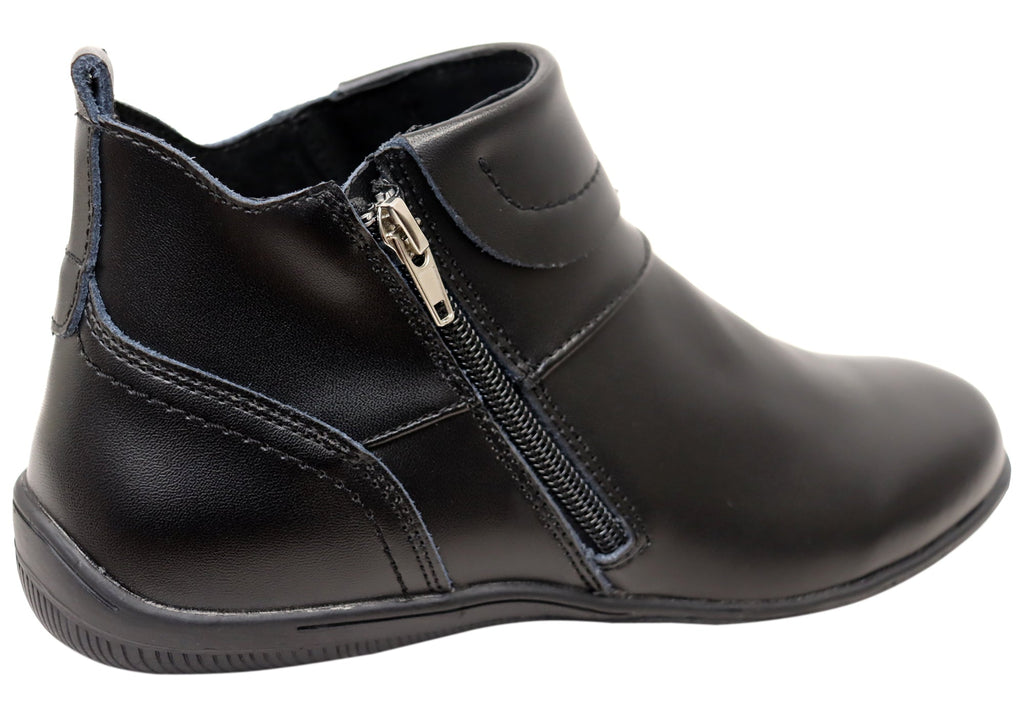Ripple Womens Comfortable Leather Ankle Boots