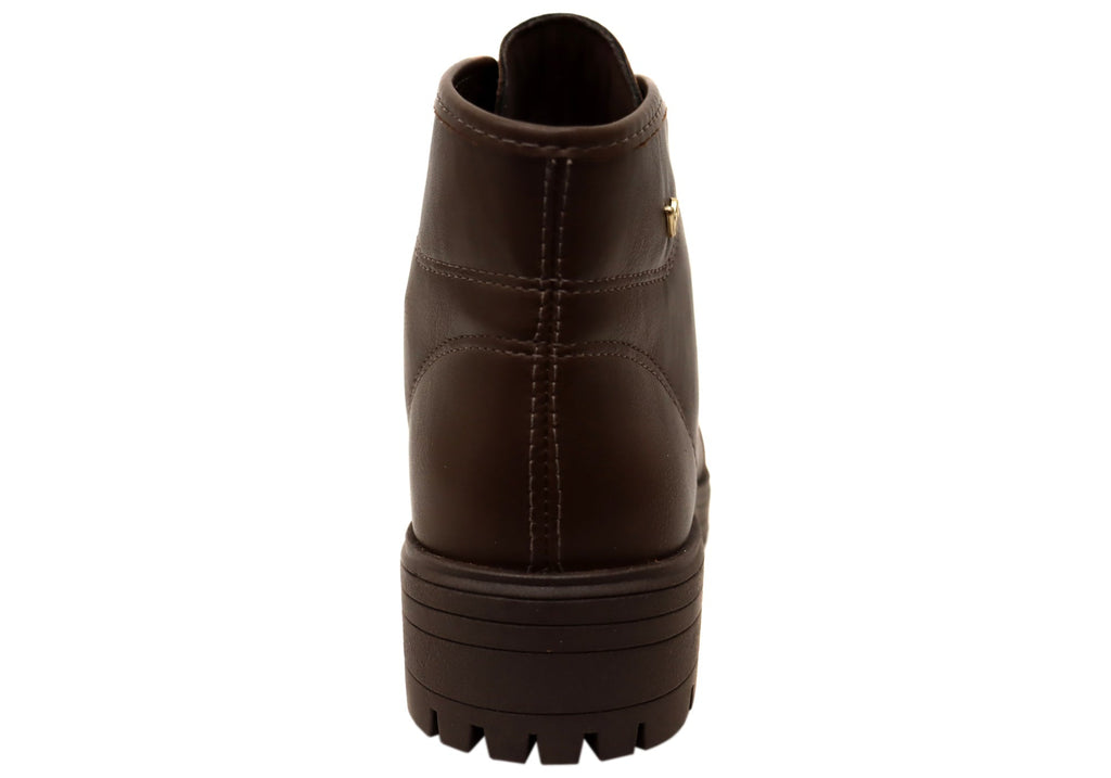 Casey Womens Comfortable Brazilian Lace Up Ankle Boots