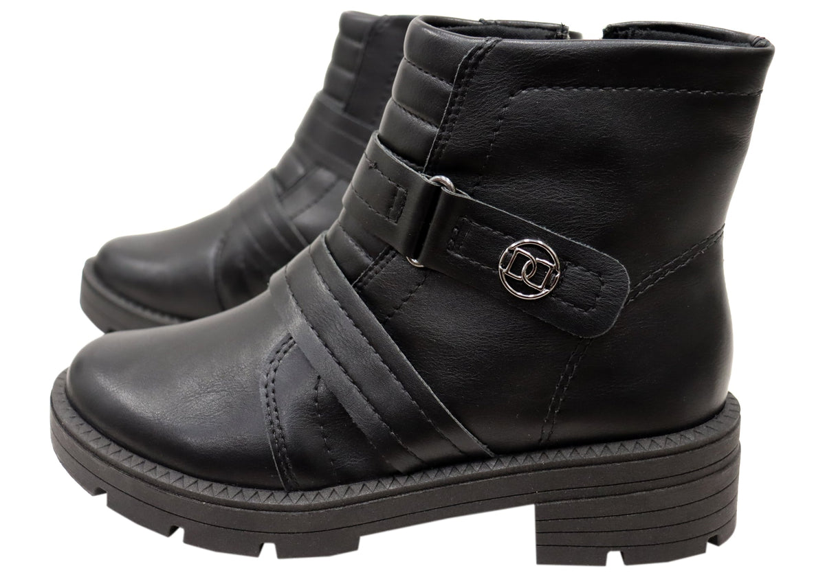 Billie Womens Comfortable Brazilian Low Heel Ankle Boots