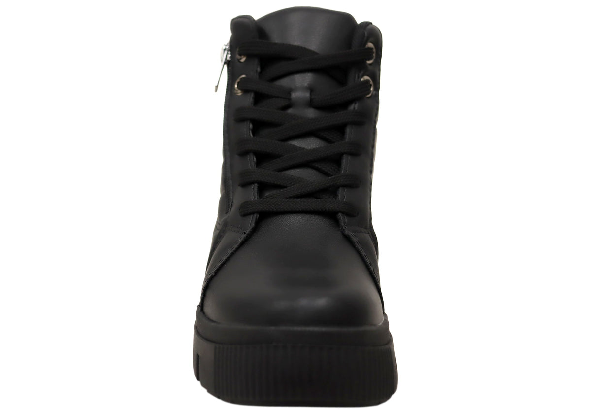 Dilly Womens Comfortable Brazilian Low Heel Lace Up Ankle Boots