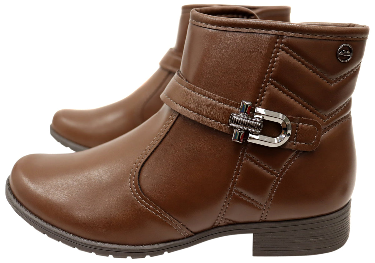 Candice Womens Comfortable Brazilian Low Heel Ankle Boots