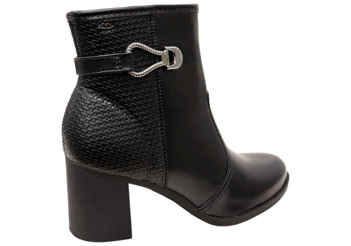 Cynthia Womens Comfortable Brazilian Heeled Ankle Boots