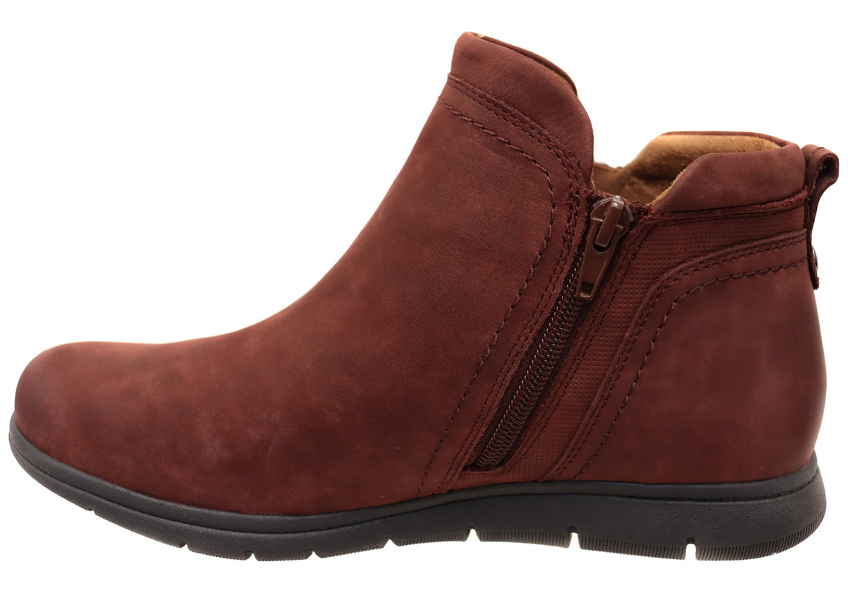 Lidia Zip Boot Comfortable Leather Ankle Boots