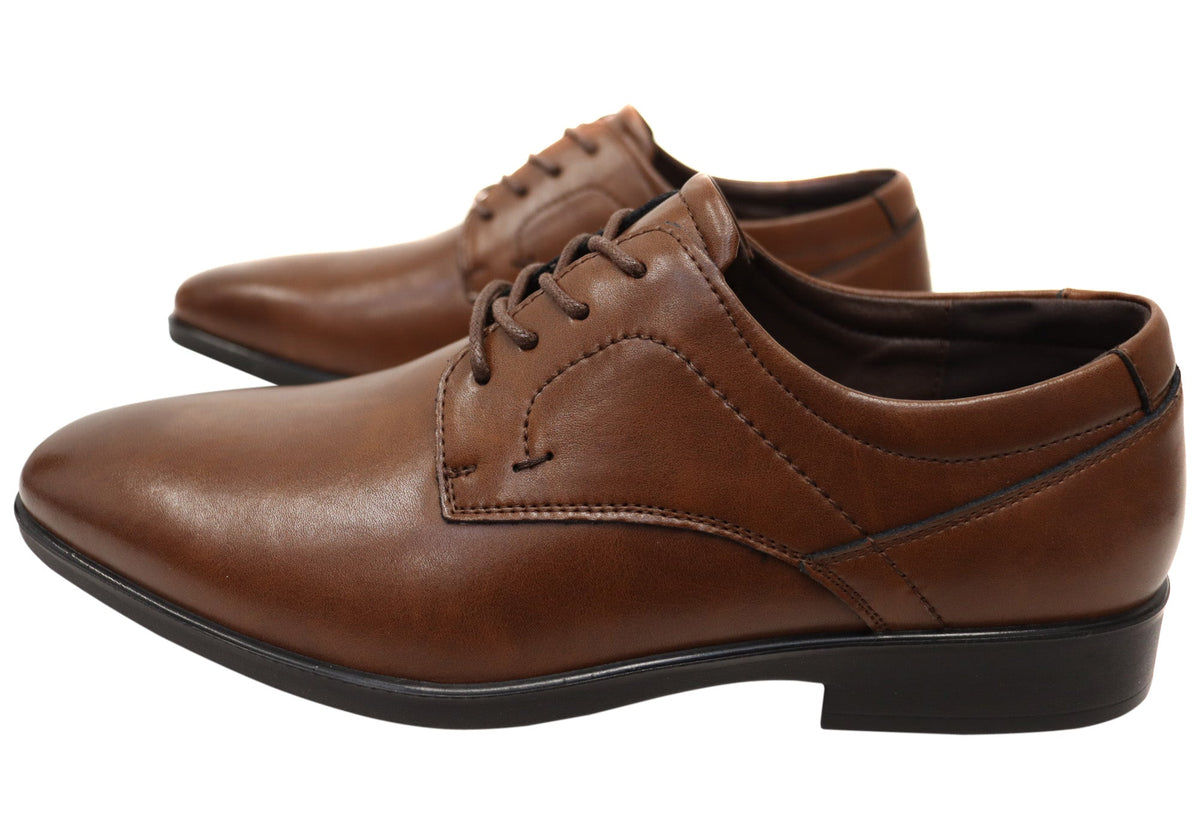 Mens Sebastian Leather Comfortable Lace Up Dress Shoes