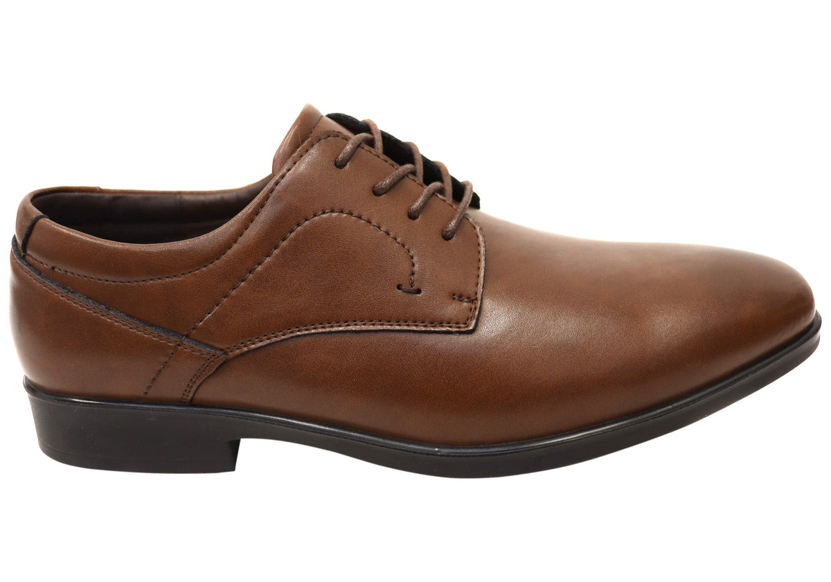 Mens Sebastian Leather Comfortable Lace Up Dress Shoes