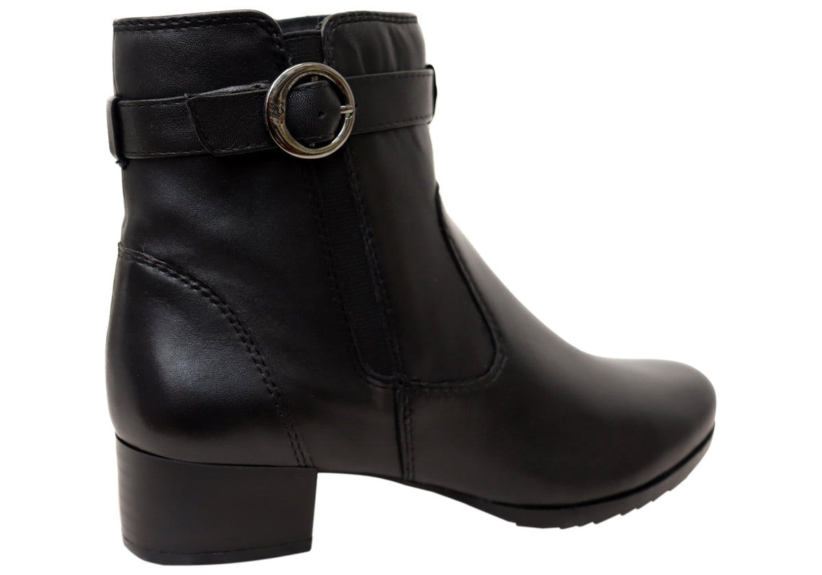Delinat Womens Extra Wide Fit Comfortable Leather Ankle Boots