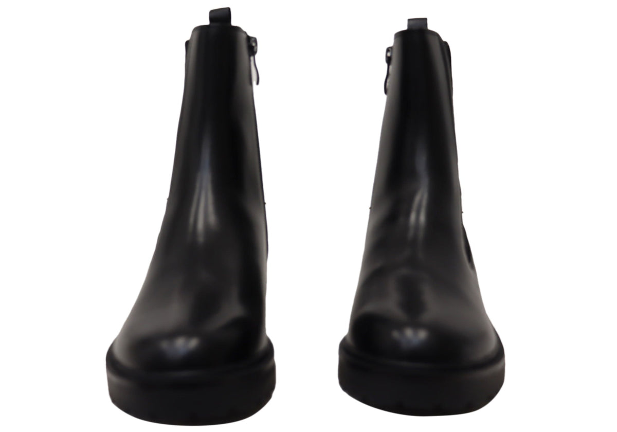 Andikar Womens Wide Fit Comfortable Leather Ankle Boots