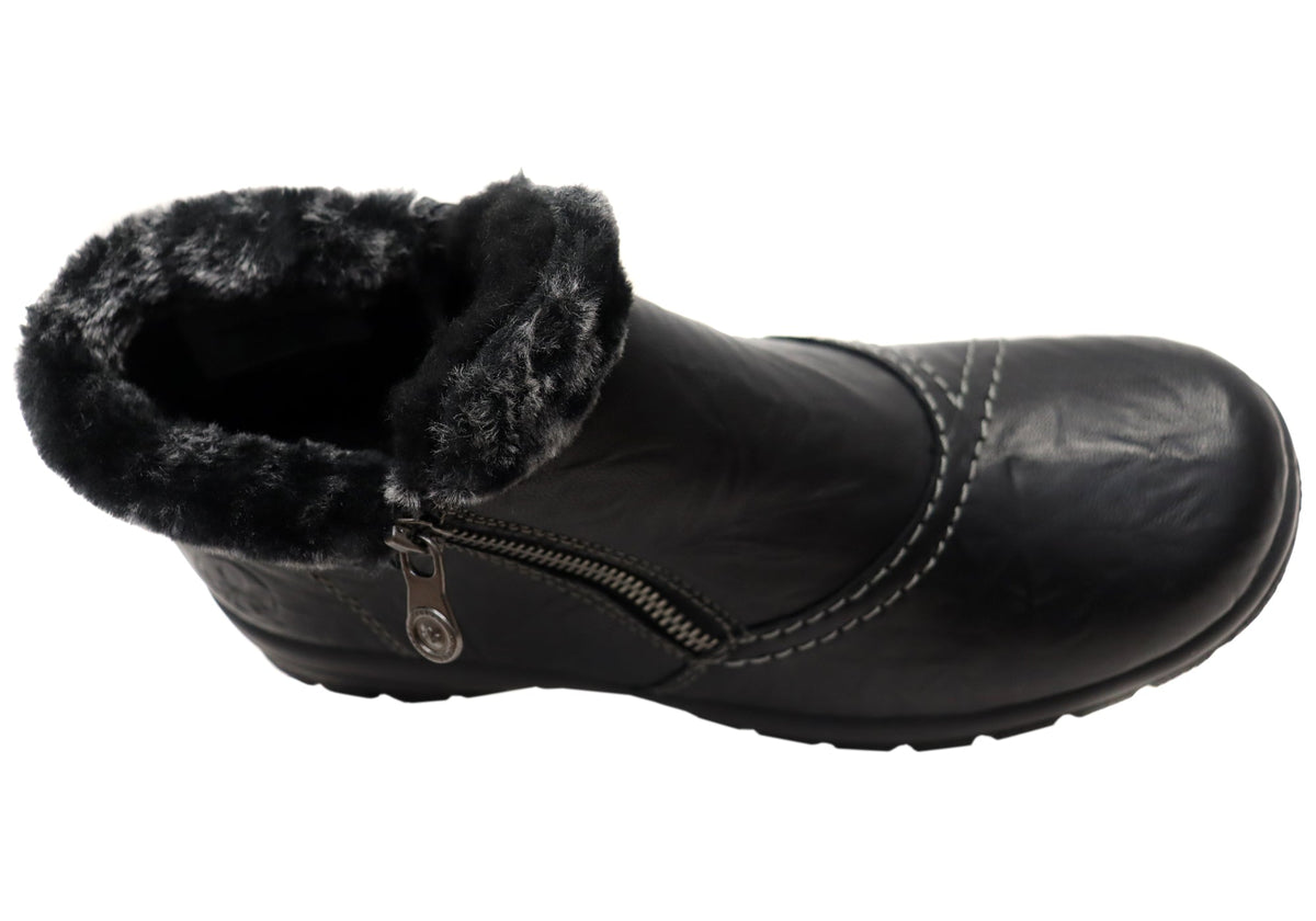 L7172-00 Womens Comfortable Leather Ankle Boots