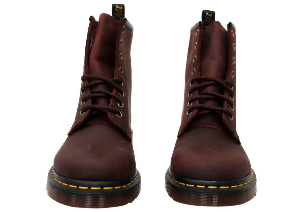 1460 Cherry Red Crazy Horse Unisex Leather Boots