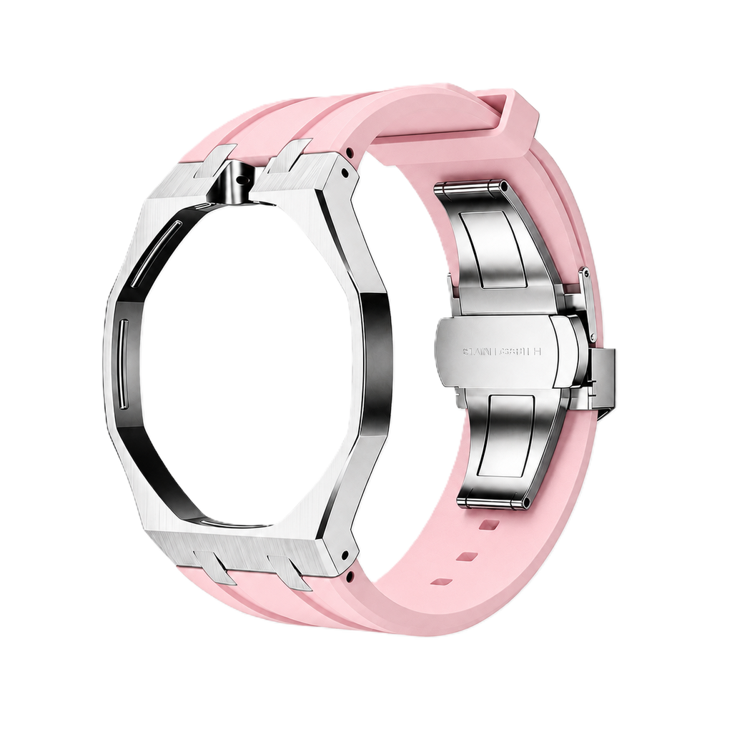 Light Pink Steel Silicone Bracelet