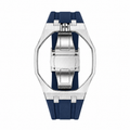 Navy Blue Steel Silicone Bracelet