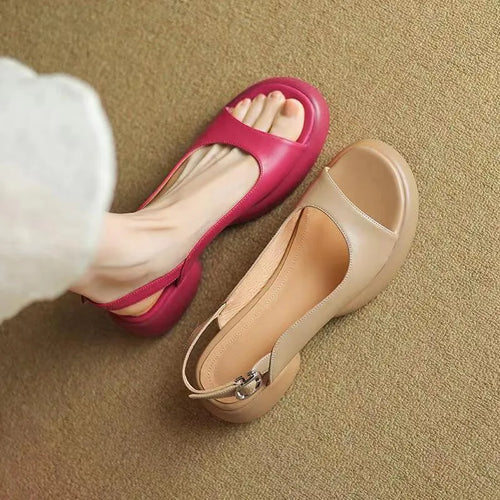 Ava Platform Sandals – Women’s Low Heel Open-Toe Slip-Ons