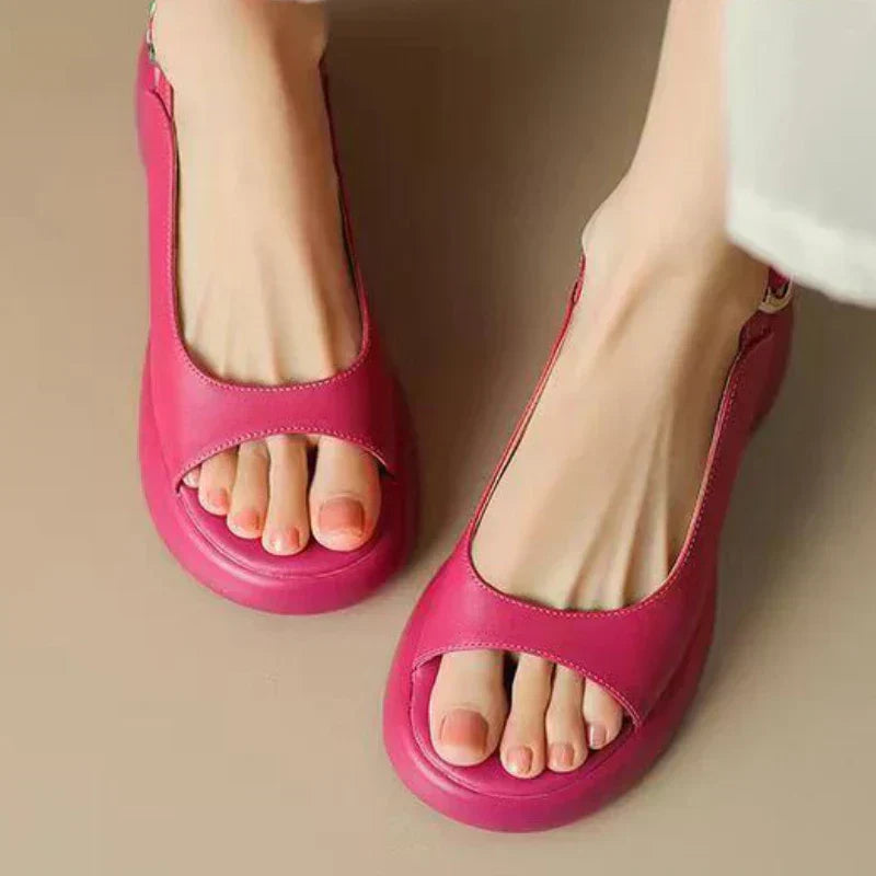 Ava Platform Sandals – Women’s Low Heel Open-Toe Slip-Ons