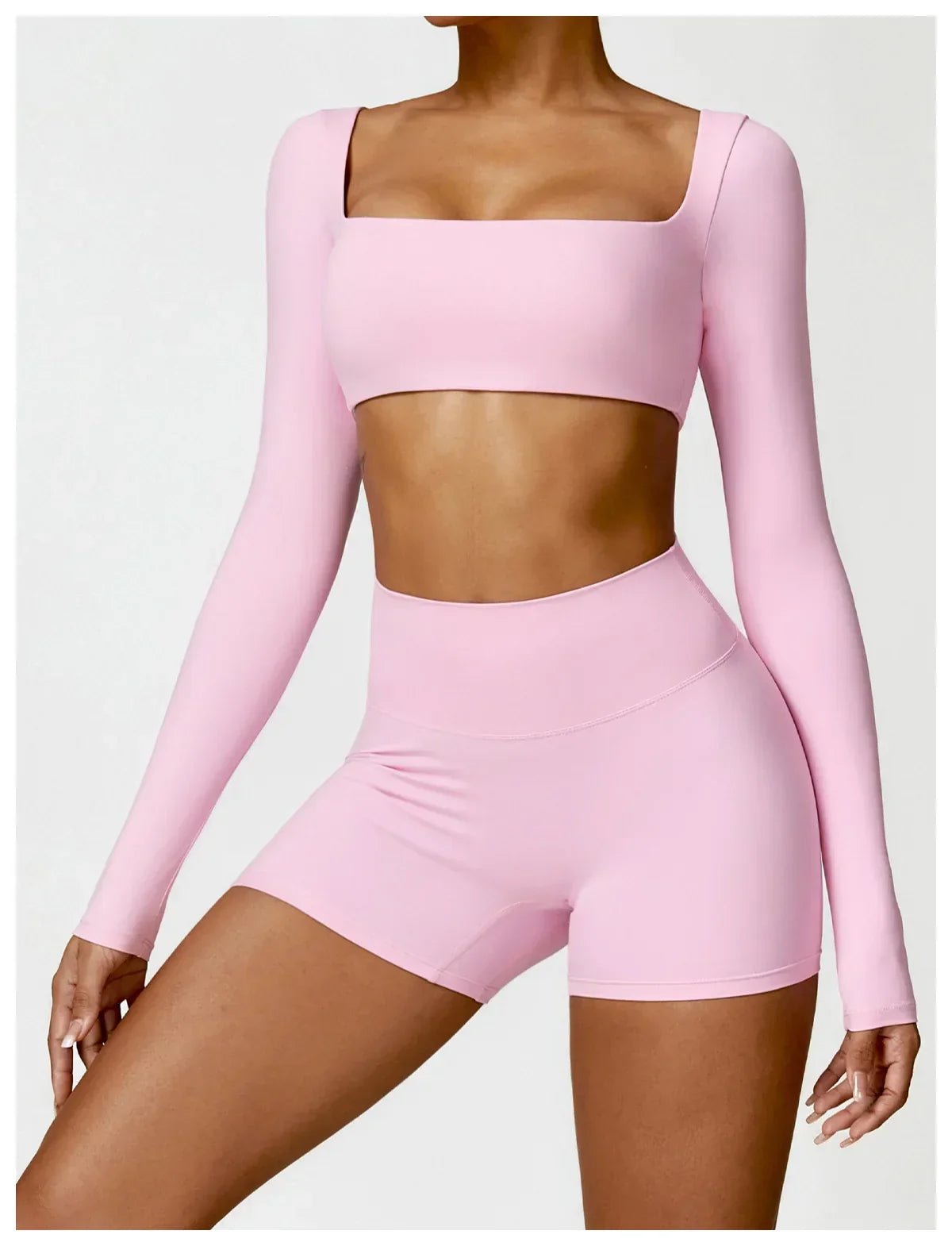 Women Tracksuit Yoga Set 2PCS Sportswear Workout Clothes Athletic Wear Gym Legging Fitness Bra Crop Top Long Sleeve Sports Suits