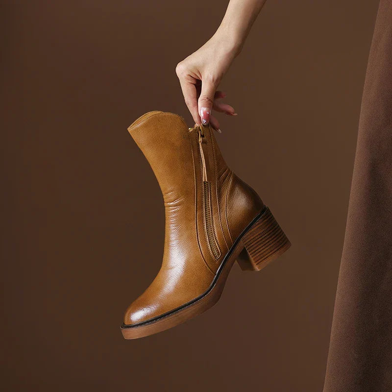 Clara Leather Ankle Boots