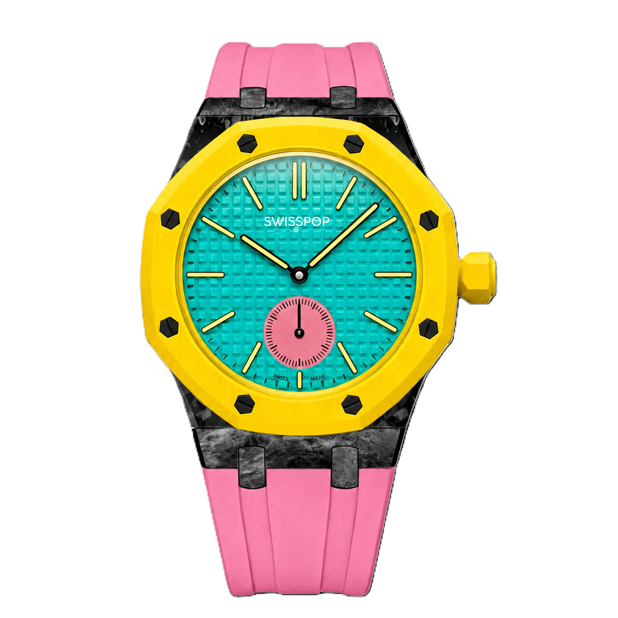 Pink Carbon Silicone Bracelet