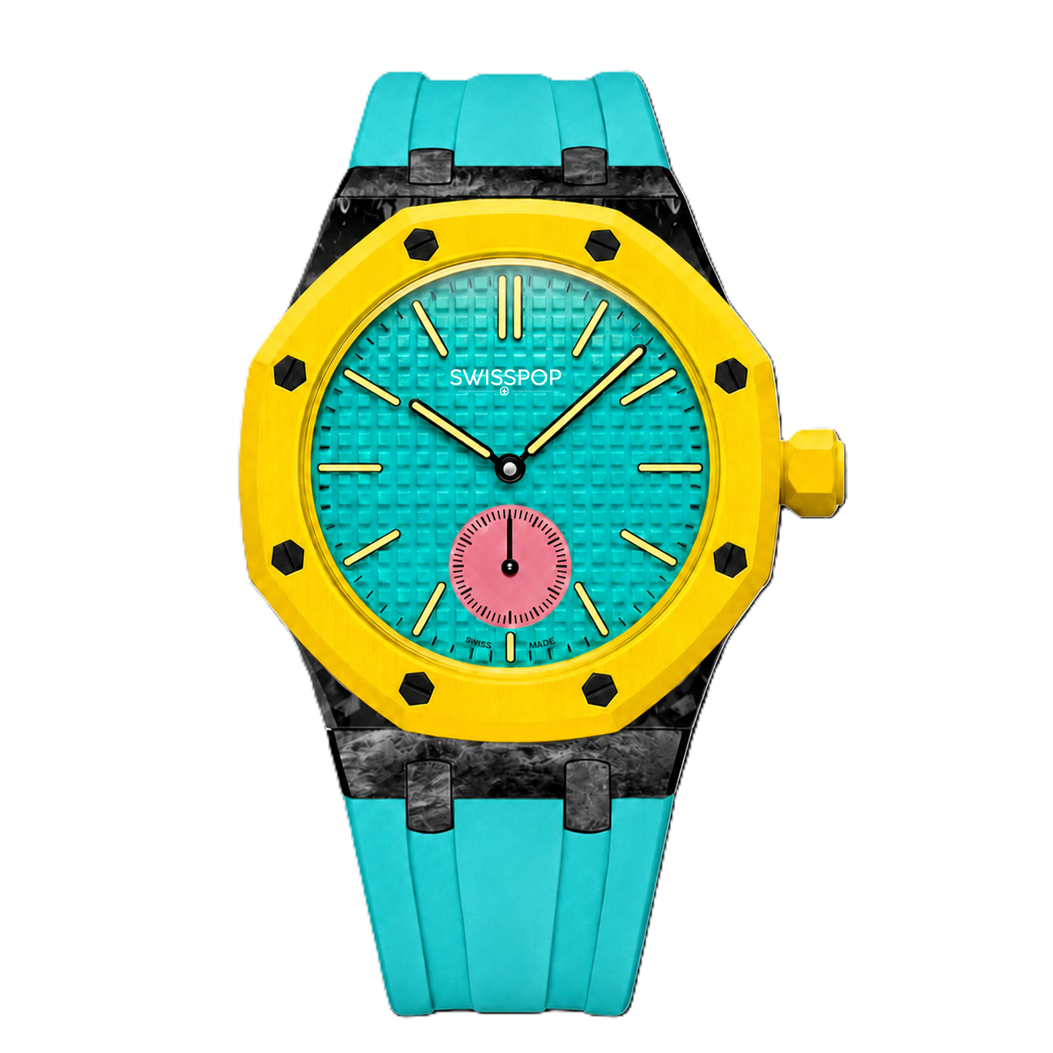 Turquoise Carbon Silicone Bracelet