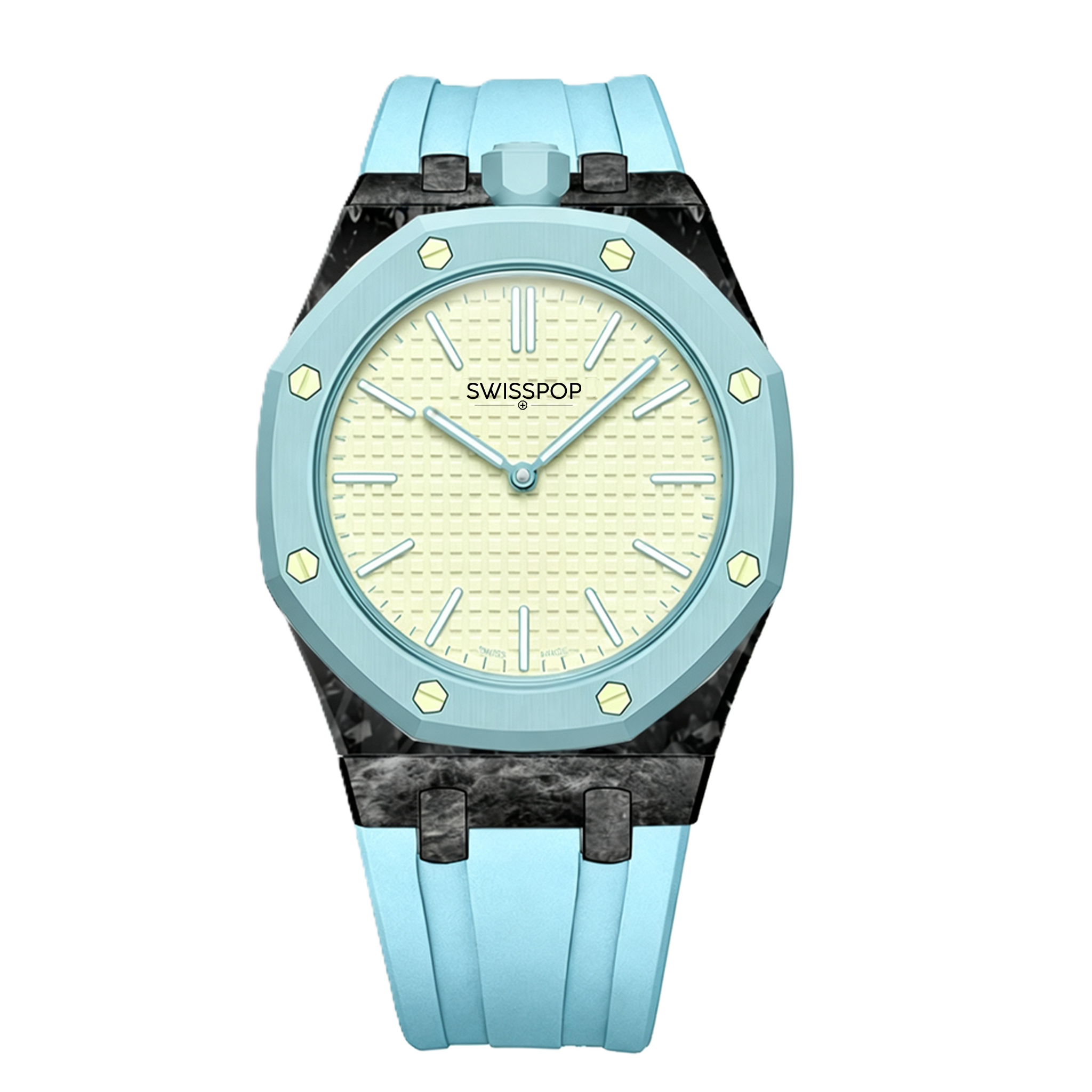 Sky Blue Carbon Silicone Bracelet