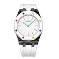 White Carbon Silicone Bracelet