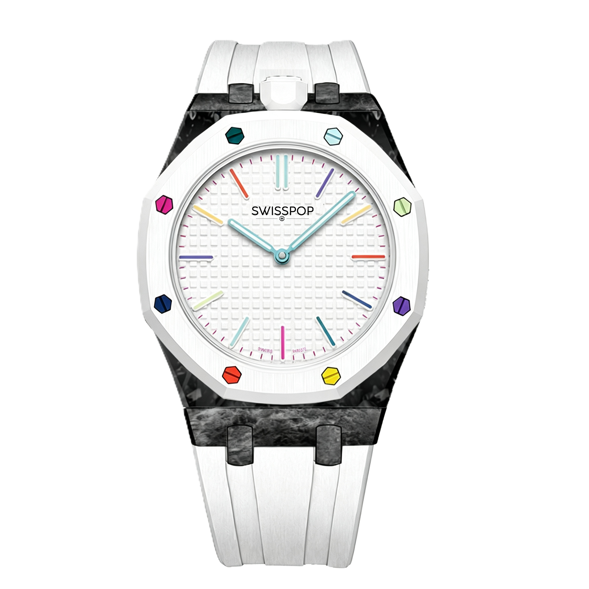 White Carbon Silicone Bracelet