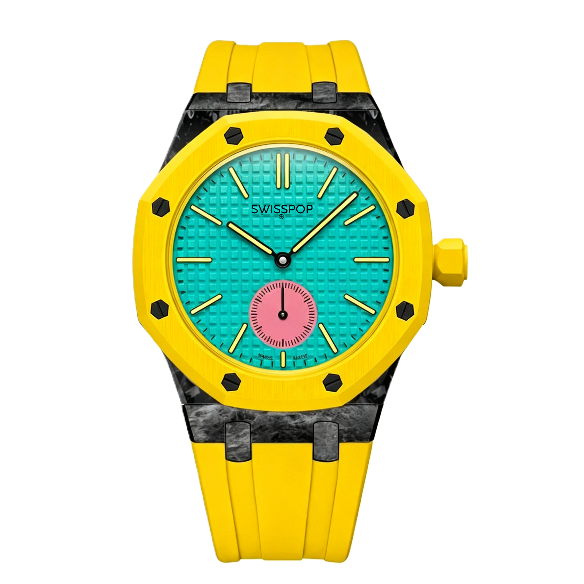 Yellow Carbon Silicone Bracelet